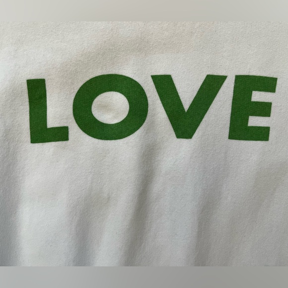 Womens Kule Green ‘LOVE’ White and Green Spell-Out Graphic Sweatshirt Small - Picture 3 of 5